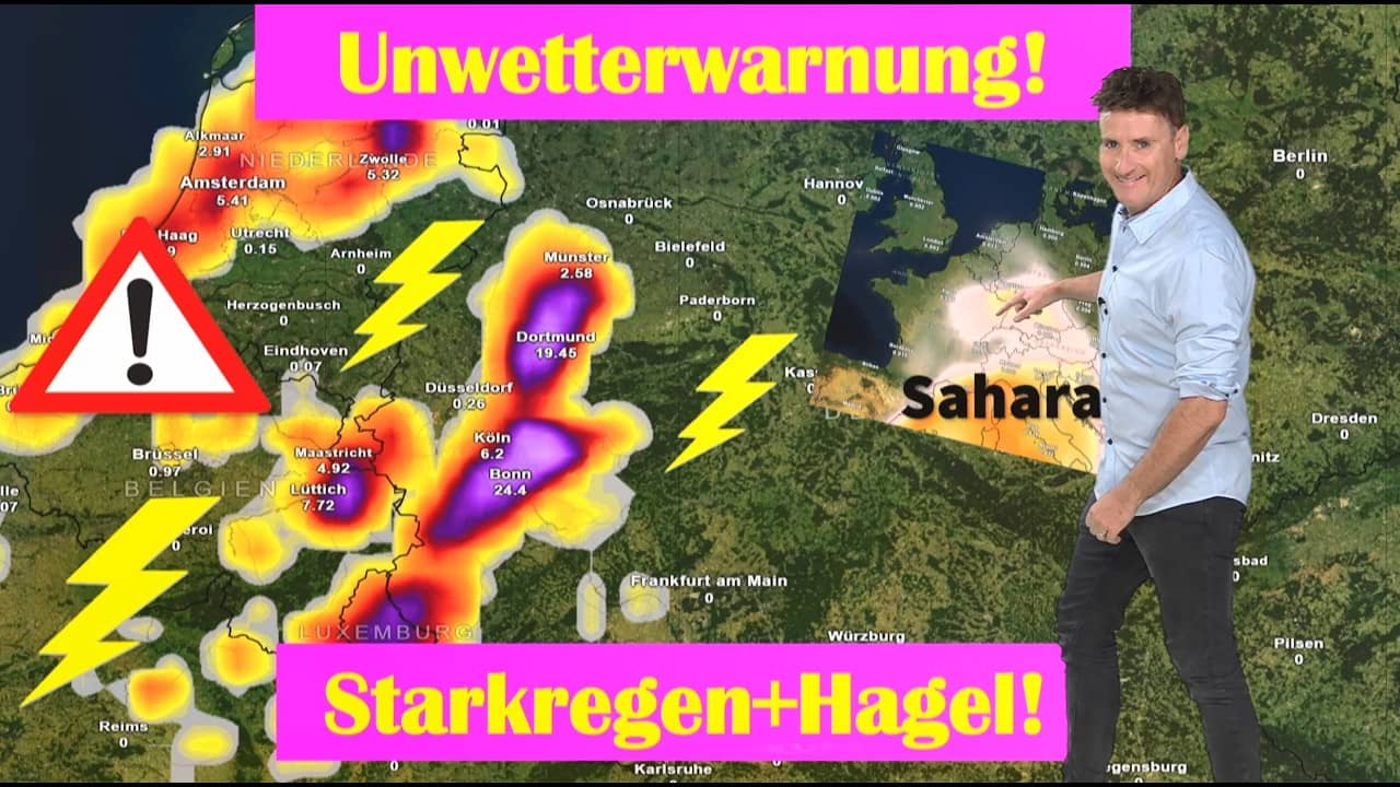  LILA-ALARM! Heftige Unwetter am Abend  Starkregen, Hagel & Superzellen nach 34-Grad-Hitze!
