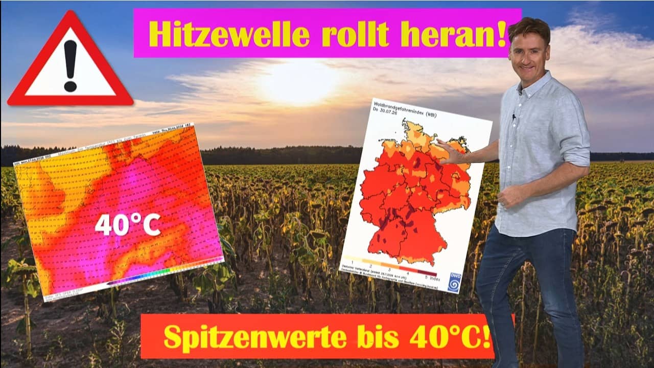 Höchste Warnstufe: Waldbrandgefahr + Spitzenwerte über 40°C! Heißester Tag der Woche!