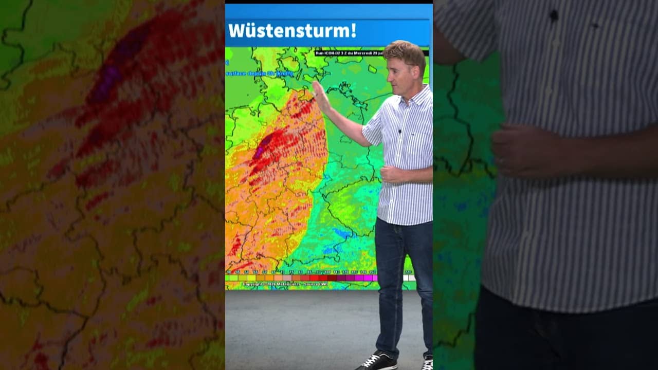 WÜSTENSTURM am Donnerstag! Kaltfront bringt Sturmböen bis 80  Massenkarambolage droht!  #heatwave