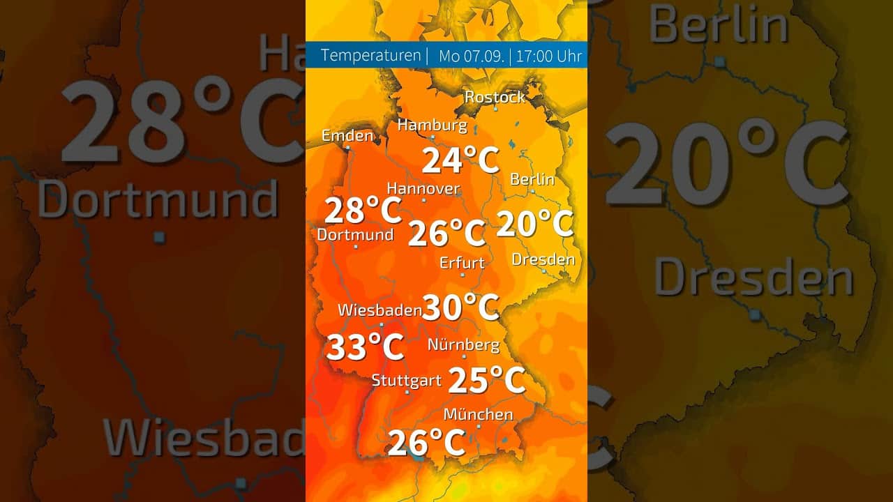 34 °C HEUTE! Der September dreht noch einmal richtig auf Deutschland schwitzt!
