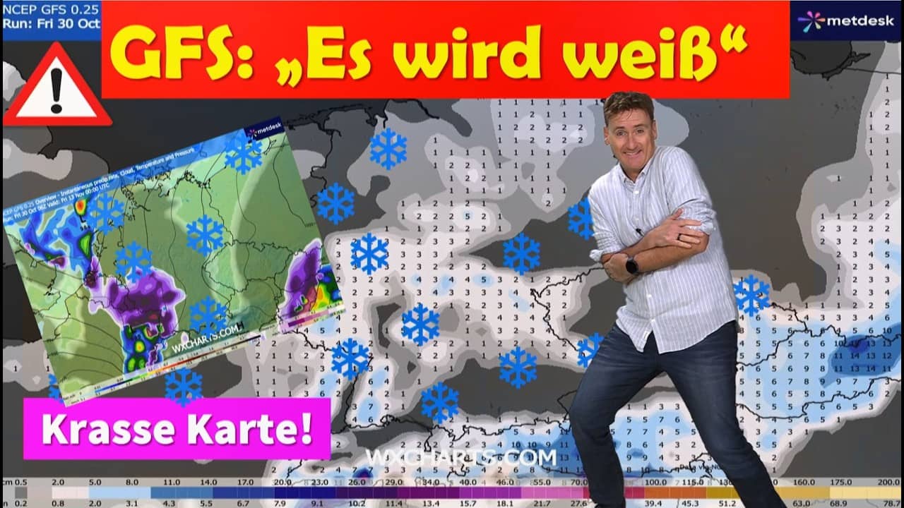 Erster Schnee bis ins Flachland: GFS Prognose für Deutschland