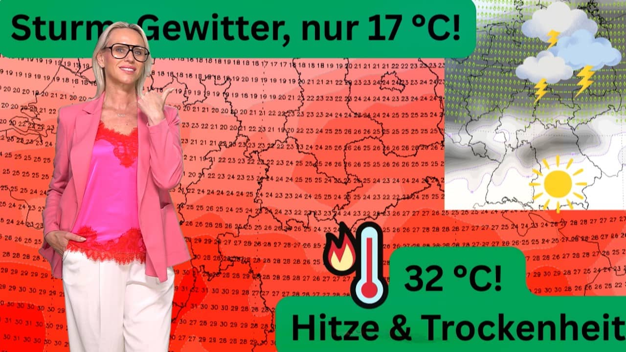 Gewittriger Herbststurm bei 17 °C & trockene Heißluftdüse mit 32 °C Wetter zerreißt Deutschland!