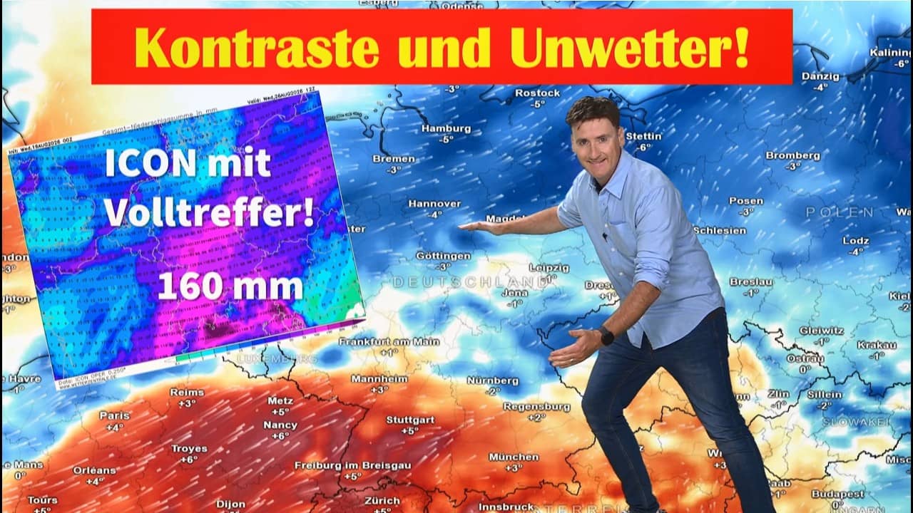Wetter-Hammer! DWD-Modell zeigt 160 Liter Regen in Stunden hier drohen Überflutungen