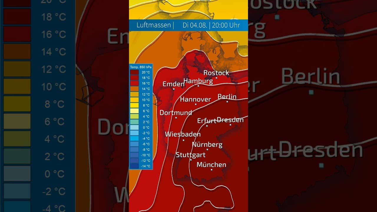 Bis zu 23 °C in 1.500 Metern Höhe diese Wetterkarte zeigt das wahre Ausmaß der Hitzeluft